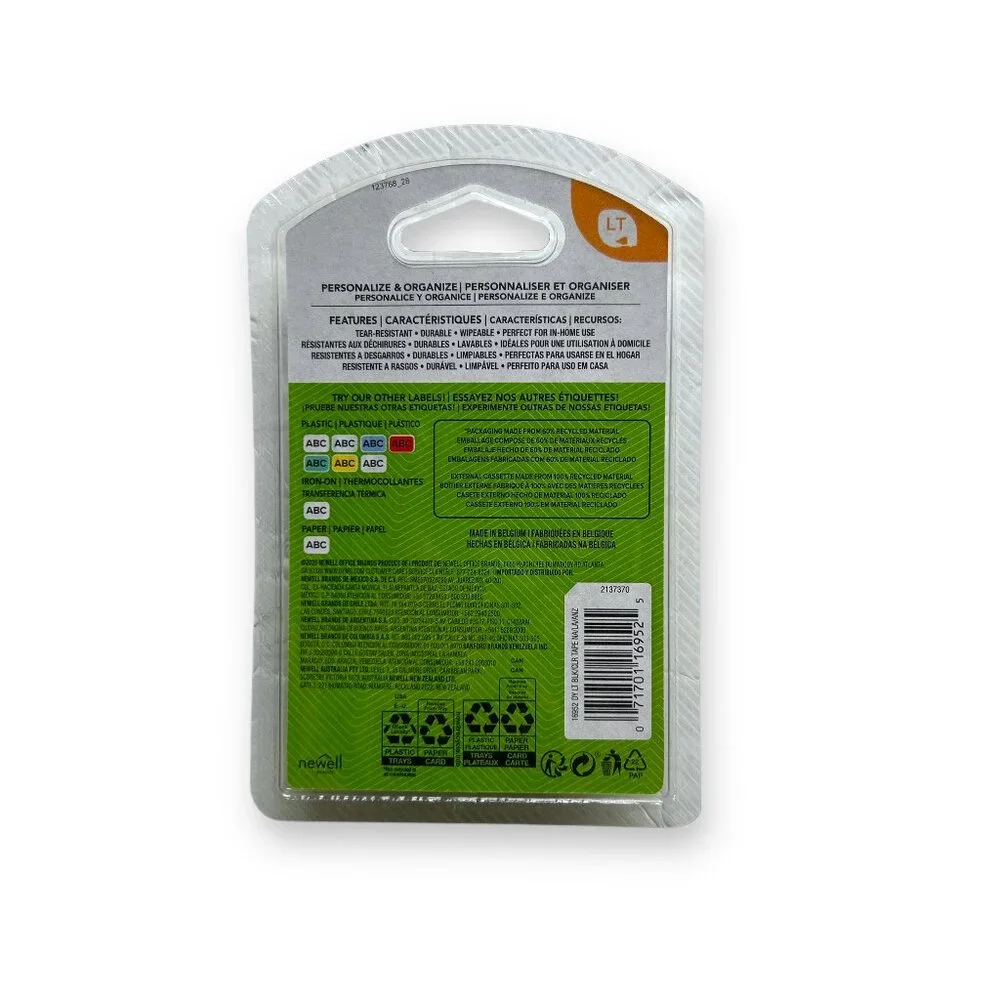 Dymo LetraTag LT Label Refills Clear Plastic Label Tape 1/2